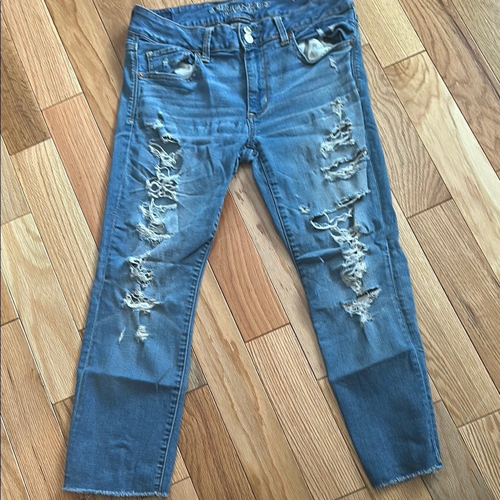 Women's Distressed Ripped Blue Jeans